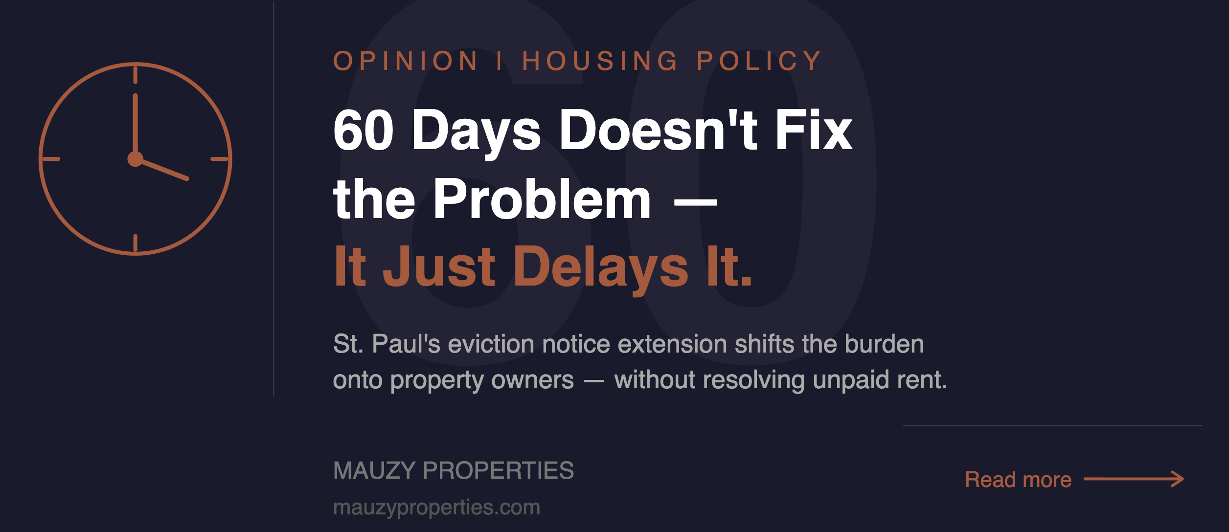 60 Days Doesn't Fix the Problem — It Just Delays It